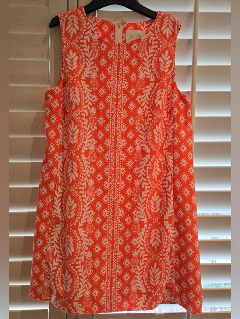 Lilly Pulitzer Orange and White Printed Mini Shift Dress